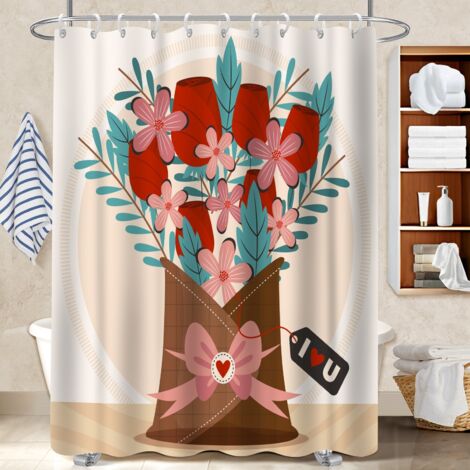 Voile de douche polyester 180x180 bordure lestée bâche polyester douche pour une déco unique (1/5)
