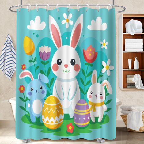 Rideau de bain imprimé polyester 180x180 pratique séparation douche pour salon de coiffure (1/5)