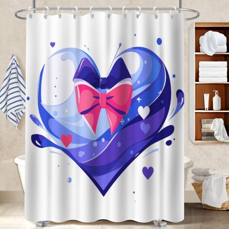 Rideau de douche imperméable en polyester 180x180 avec anneaux housse de baignoire pour salle de bain avec baignoire (1/5)