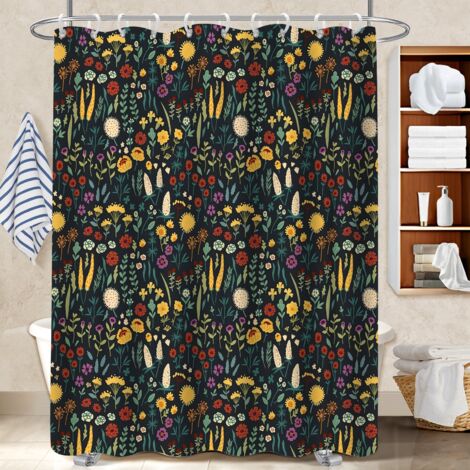 Rideau de douche tissu polyester 180x180 Élégant protection douche pour maison secondaire (1/5)