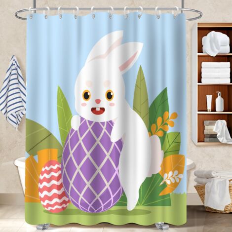 Rideau de douche en polyester 180x180 lavable protection douche pour une déco d’hiver réconfortante (1/5)