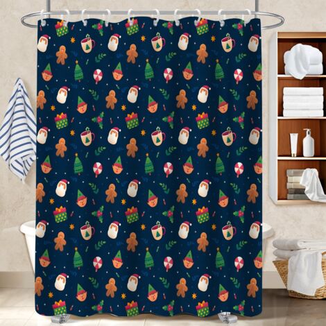 Kit rideau de douche en polyester 180x180 lavable voile de douche pour dans une salle de bain design (1/5)