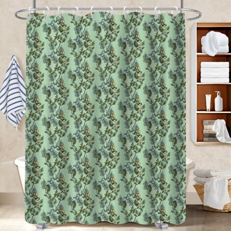 Voile de douche fluide en polyester 180x180 antifongique cache baignoire pour les amateurs de déco (1/5)