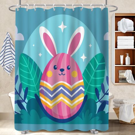 Rideau de bain imprimé polyester 180x180 résistant bâche de douche pour appartement (1/5)