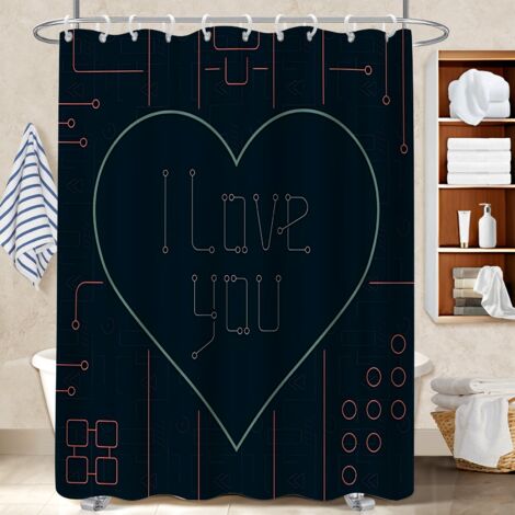 Rideau de douche tissu polyester 180x180 résistant protection douche pour les fêtes de fin d’année (1/5)