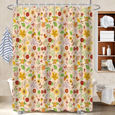 Rideau de douche imperméable en polyester 180x180 décoratif housse de baignoire pour idéal location saisonnière (1/5)