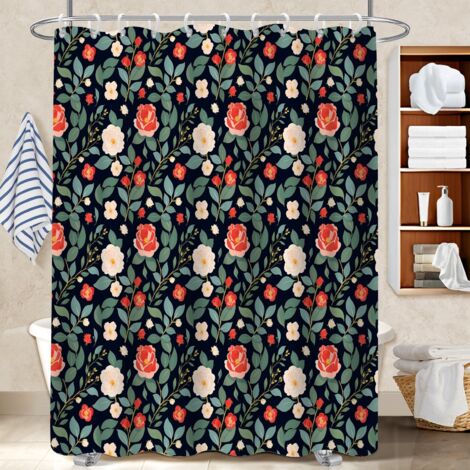 Voile de douche fluide en polyester 180x180 pratique housse de baignoire pour maison secondaire (1/5)
