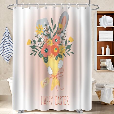 Rideau de bain en polyester 180x180 Évasion cache baignoire pour appartement (1/5)