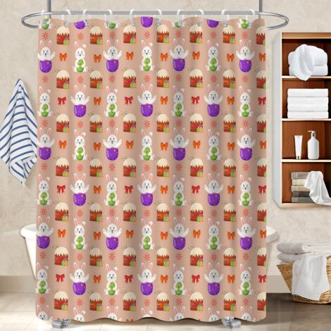 Rideau de bain en polyester 180x180 déco d‘intérieur protection douche pour cacher un carrelage un peu vieillot (1/5)