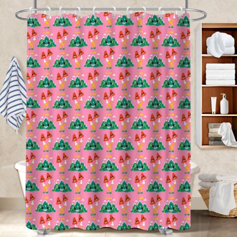 Ensemble rideau de douche polyester avec anneaux 180x180 stylé rideau étanche pour dans une salle de bain design (1/5)
