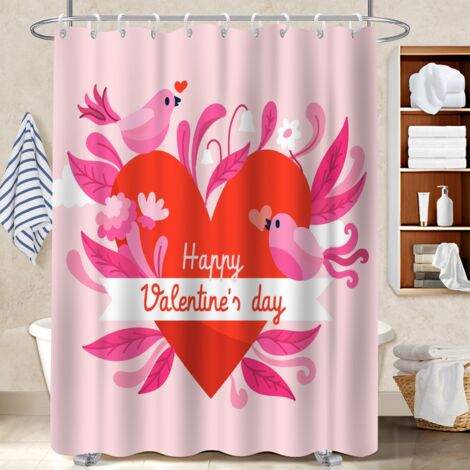 Kit rideau de douche en polyester 180x180 avec anneaux protection douche pour mur irrégulier (1/5)