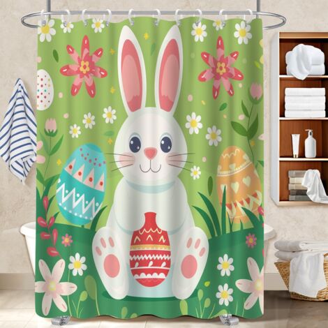 Rideau douche imperméable polyester 180x180 design protection douche pour salle de bain avec baignoire (1/5)