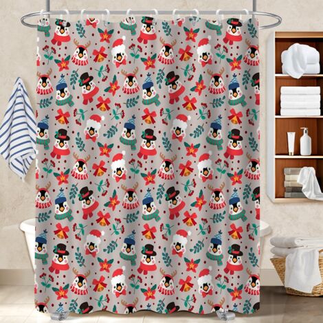 Rideau douche polyester 180x180 souple cache baignoire pour délimiter l’espace dans une salle de bain ouverte (1/5)