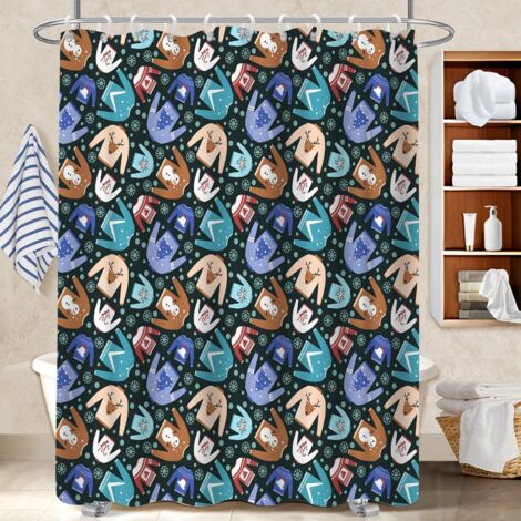 Rideau de bain imprimé polyester 180x180 souple polyester pour salle de bain pour avec accessoires assortis (1/5)