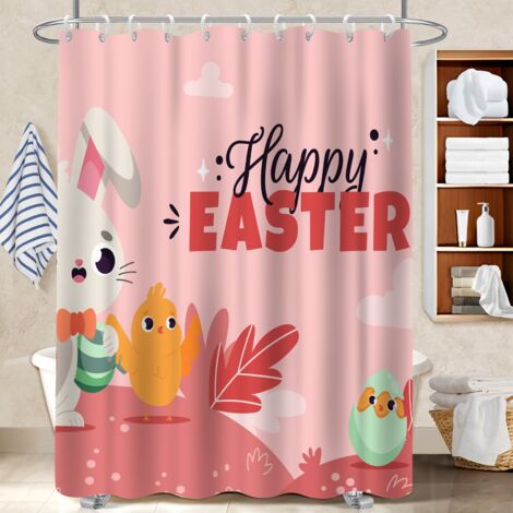 Kit rideau de douche en polyester 180x180 À œillets renforcés séparation douche pour une déco qui inspire (1/5)