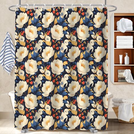Rideau de douche en polyester 180x180 imprimé bâche de douche pour baignoire asymétrique (1/5)