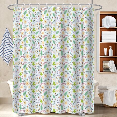 Ensemble rideau de douche polyester avec anneaux 180x180 cocooning rideau étanche pour famille nombreuse (1/5)