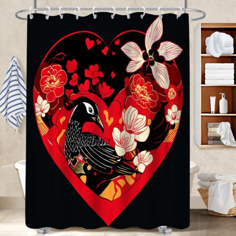 Voile de douche polyester 180x180 fluide polyester pour salle de bain pour un intérieur cosy et chaleureux (1/5)