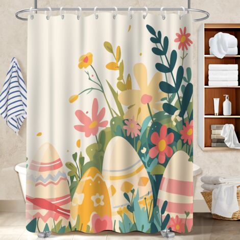 Voile de douche fluide en polyester 180x180 robuste séparation douche pour personne à mobilité réduite (1/5)