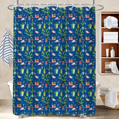 Rideau de douche tissu polyester 180x180 souple et fluide housse de baignoire pour une petite salle de bain (1/5)