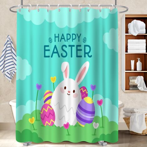 Rideau de bain en polyester 180x180 avec œillets polyester pour salle de bain pour une touche de gaieté et de couleur (1/5)