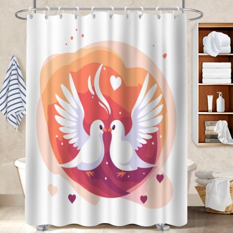 Rideau de douche imperméable en polyester 180x180 aéré rideau étanche pour un printemps fleuri dans la salle de bain (1/5)