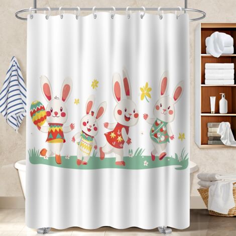 Voile de douche polyester 180x180 avec 12 œillets rideau séchage rapide pour une déco qui inspire (1/5)
