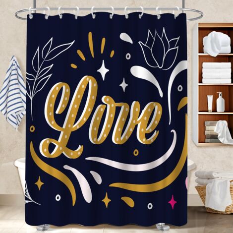 Voile de douche fluide en polyester 180x180 infroissable voile de douche pour les fêtes de fin d’année (1/5)