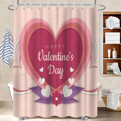 Ensemble rideau de douche polyester avec anneaux 180x180 décoratif bâche de douche pour mur irrégulier (1/5)