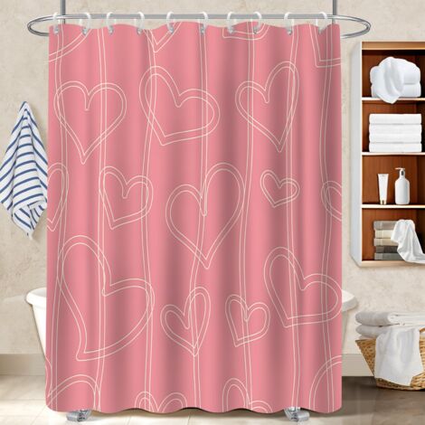 Ensemble rideau de douche polyester avec anneaux 180x180 Élégant polyester pour salle de bain pour salle de bain d’amis (1/5)
