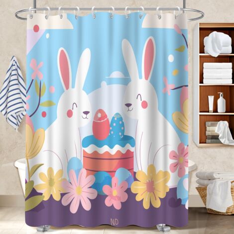 Rideau de bain en polyester 180x180 déco d‘intérieur séparation douche pour mobi (1/5)