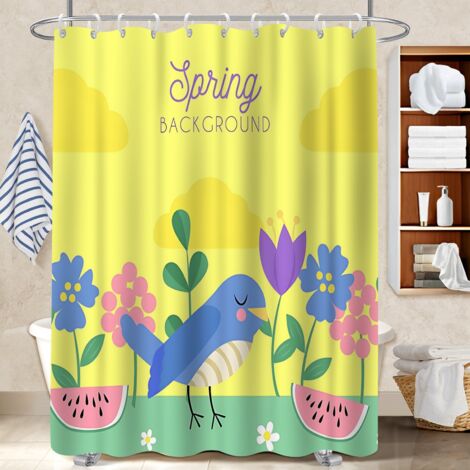 Rideau douche imperméable polyester 180x180 tissu respirant bâche polyester douche pour logement étudiant (1/5)
