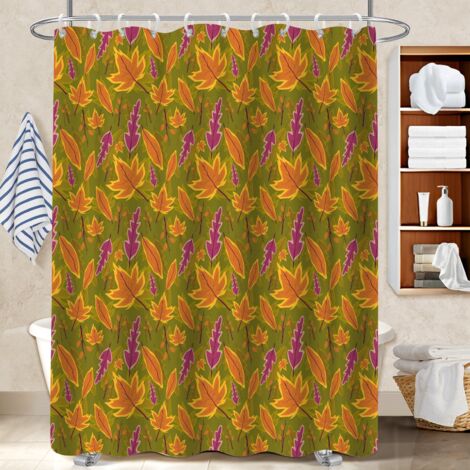 Ensemble rideau de douche polyester avec anneaux 180x180 bordure lestée rideau étanche pour nouvelle déco pour la rentrée (1/5)