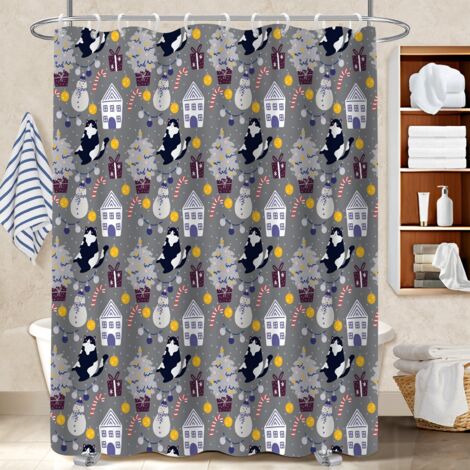 Rideau de douche imperméable en polyester 180x180 Évasion protection douche pour hôtel / airbnb (1/5)