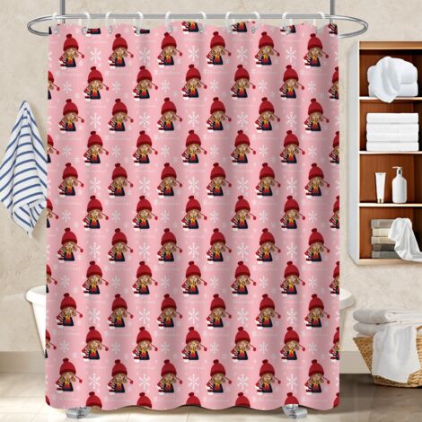 Rideau de douche tissu polyester 180x180 poids lesté bâche de douche pour célibataire actif (1/5)