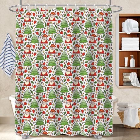 Rideau de douche 180x180 avec 12 œillets cache baignoire pour salle de bain d’amis (1/5)