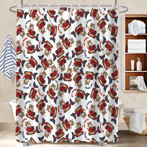 Voile de douche polyester 180x180 bordure lestée polyester pour salle de bain pour une ambiance tropicale et dépaysante (1/5)