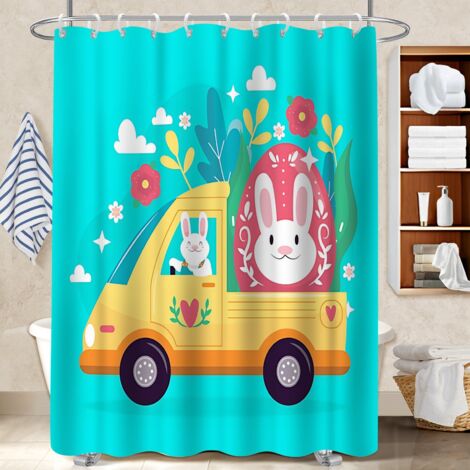 Rideau de douche en polyester 180x180 léger rideau séchage rapide pour logement étudiant (1/5)