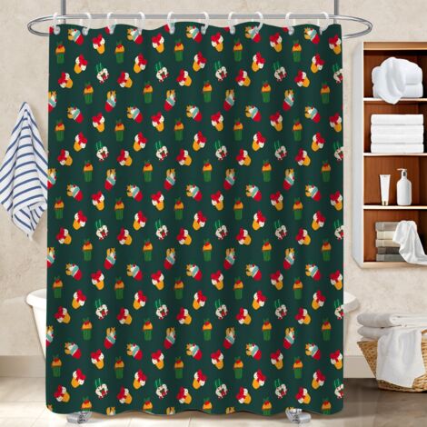 Rideau de bain imprimé polyester 180x180 avec anneaux protection douche pour nouvelle déco pour la rentrée (1/5)