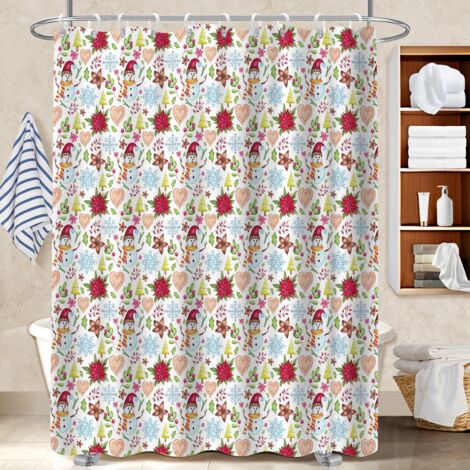 Rideau de douche en polyester 180x180 fluide rideau séchage rapide pour salle de bain (1/5)