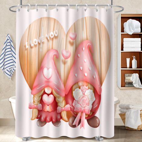 Rideau de bain imprimé polyester 180x180 poids aux ourlets protection douche pour hôtel / airbnb (1/5)