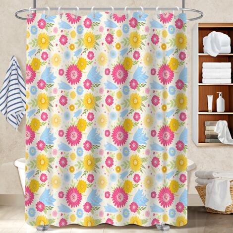 Rideau de douche 180x180 souple et fluide housse de baignoire pour un intérieur cosy et chaleureux (1/5)