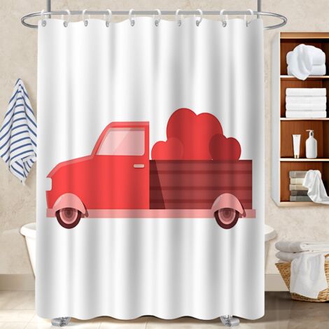 Rideau de douche en polyester 180x180 poids aux ourlets polyester pour salle de bain pour mur irrégulier (1/5)