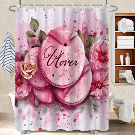 Rideau de bain en polyester 180x180 souple rideau séchage rapide pour cabine de douche (1/5)