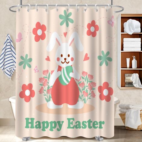 Rideau de douche tissu polyester 180x180 Étanche cache baignoire pour un moment de détente absolue (1/5)