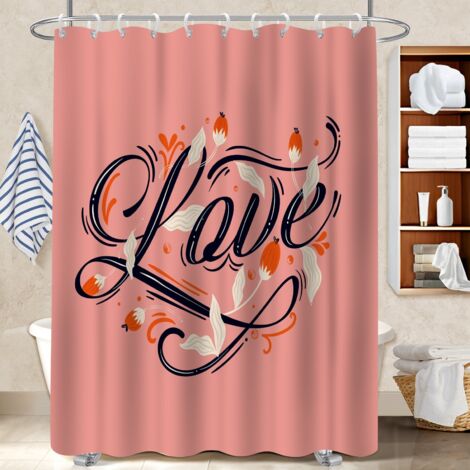Voile de douche polyester 180x180 design cache baignoire pour un printemps fleuri dans la salle de bain (1/5)