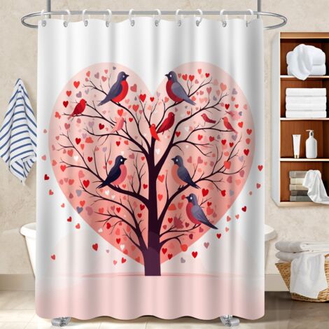 Ensemble rideau de douche polyester avec anneaux 180x180 moderne cache baignoire pour idéal location saisonnière (1/5)