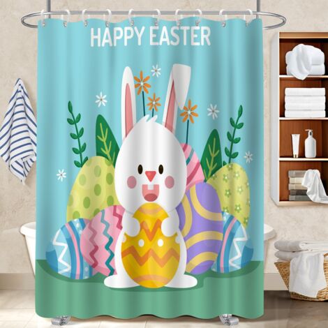 Rideau de bain imprimé polyester 180x180 À œillets renforcés séparation douche pour loft industriel (1/5)