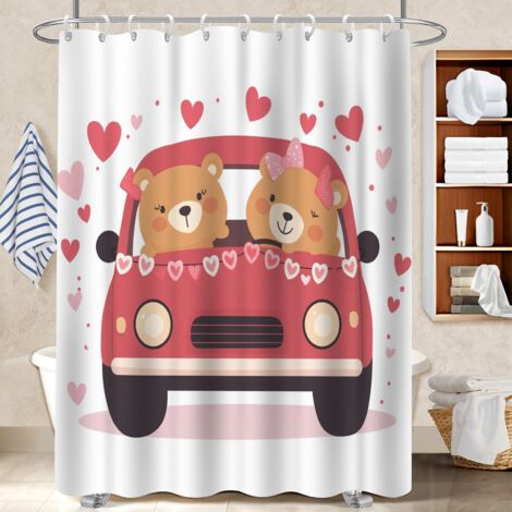 Kit rideau de douche en polyester 180x180 imperméable polyester pour salle de bain pour une colocation (1/5)
