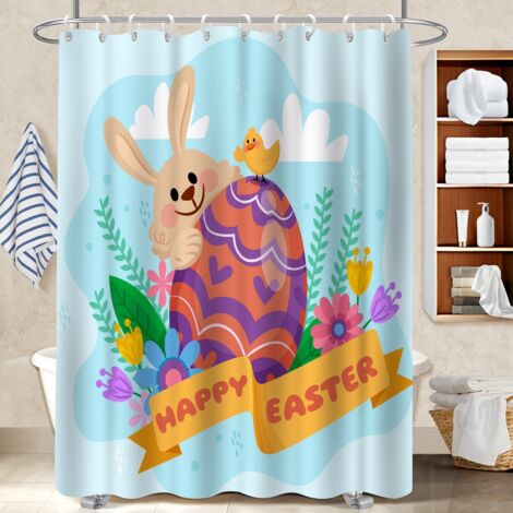 Rideau de bain en polyester 180x180 souple rideau séchage rapide pour les amateurs de déco (1/5)